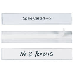 HOL-DEX® Self-Adhesive Plastic Label Holders, 1" x 6", Clear, Pack Of 12