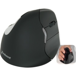 Evoluent VerticalMouse 4 Right Mac Bluetooth Technology (NO DONGLE REQUIRED) - Optical - Wireless - Bluetooth Technology (NO DONGLE REQUIRED) - Black - Scroll Wheel - 6 Button(s) - Right-handed Only