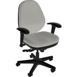 Sitmatic GoodFit Multifunction Mid-Back Chair With Adjustable Arms, Gray Polyurethane/Black