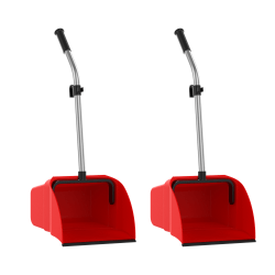 Gritt Commercial Jumbo Dust Pan, 33" x 14", Red, Pack Of 2 Pans