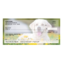 Custom Personal Wallet Checks, 6" x 2-3/4", Singles, Golden Retriever, Box Of 100 Checks