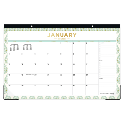 2026 Blue Sky Day Designer Monthly Desk Pad Planning Calendar, 17" x 11", Kerridge Green, January To December, 155649