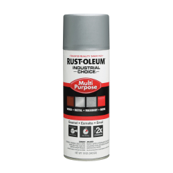 Rust-Oleum Industrial Choice 1600 System Multi-Purpose Enamel Spray Paint, 12 Oz, Gloss Dull Aluminum, Case Of 6 Cans