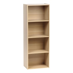 IRIS 46"H 4-Tier Storage-Shelf, Light Brown