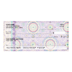 Custom Personal Wallet Checks, 6" x 2-3/4", Singles, Happi By Dena™ Positively Purple, Box Of 150 Checks