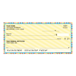 Custom Personal Wallet Checks, 6" x 2-3/4", Singles, Bright Pop, Box Of 150 Checks