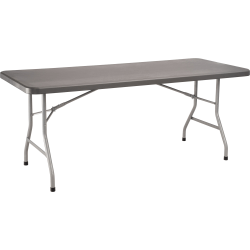 National Public Seating BT Series Blow-Molded Folding Table, 29-1/2"H x 72"W x 30"D, Charcoal/Gray