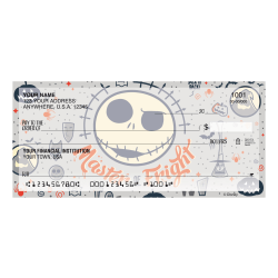 Custom Personal Wallet Checks, 6" x 2-3/4", Duplicates, Nightmare Before Christmas Pumpkin King, Box Of 150 Checks