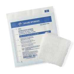 Medline Woven Sterile Gauze Sponges - 8 Ply - 2" Width x 2" Length - 3000 / Carton