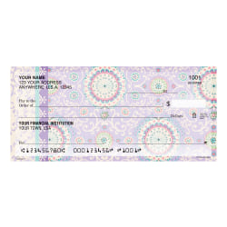 Custom Personal Wallet Checks, 6" x 2-3/4", Duplicates, Happi by Dena™ Positively Purple, Box Of 150 Checks