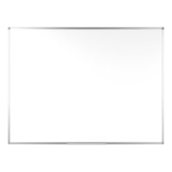 Bi-silque Ayda Porcelain Magnetic Dry-Erase Board, 24" x 36", White, Aluminum Frame