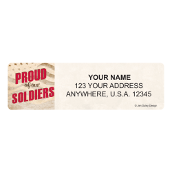 Custom Address Labels, 2-1/2" x 3/4", Proud Of Our Soldiers, Pack Of 144 Labels