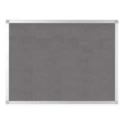 Bi silque Ayda Bulletin Board, 48" x 36", Aluminum Frame With Silver Finish
