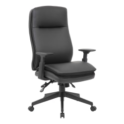 Boss Office Products Caressoft Executive Ergonomic High-Back Chair, Black