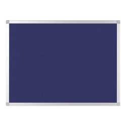 Bi silque Ayda Bulletin Board, 36" x 48", Aluminum Frame With Blue/Silver Finish