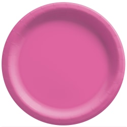 Amscan Round Paper Plates, 8-1/2", Bright Pink, Pack Of 150 Plates