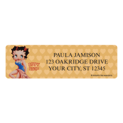 Custom Address Labels, 2-1/2" x 3/4", Betty Boop™ Vintage Pin Ups, Pack Of 144 Labels