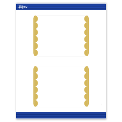 Avery® Print-To-The-Edge Postcards With Sure Feed® Technology, S00-DK3-PRMWC10, Rectangle Rounded Corners, 4-1/4" x 5-1/2", Matte White, Preprinted Gold Dots Edge Design, Pack Of 20