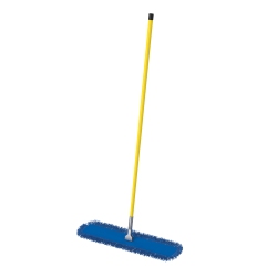 Gritt Commercial All-In-One Microfiber Dust Mop Set With 60" Handle, 60" x 24", Blue/Yellow
