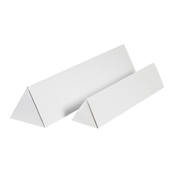 Partners Brand Triangular White Tube Mailers, 2" x 18 1/4", Pack Of 50