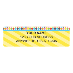 Custom Address Labels, 2-1/2" x 3/4", Bright Pop, Pack Of 144 Labels