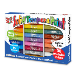 The Pencil Grip Kwik Stix Solid Tempera Paint Sticks, 10 mL, Assorted, Pack Of 30 Sticks