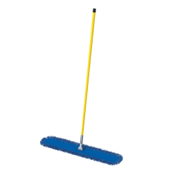 Gritt Commercial All-In-One Microfiber Dust Mop Set With 60" Handle, 60" x 36", Blue/Yellow