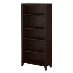 Bush Furniture Somerset Tall 5-Shelf Bookcase, Mocha Cherry, Standard Delivery