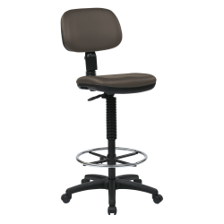 Office Star™ WorkSmart Vinyl Mid-Back Drafting Chair, Graphite