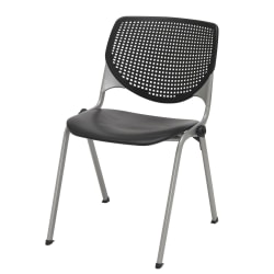KFI Studios KOOL Stacking Chair, Black/Silver
