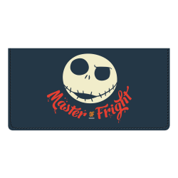 Custom Personal Wallet Check Cover, Leather, Nightmare Before Christmas Pumpkin King