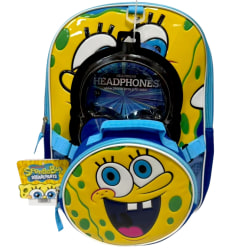 Nickelodeon SpongeBob 3-Piece Backpack Set With Headphones, Yellow