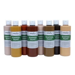 Handy Art Tempera Paint, 8 Oz, Multicultural Colors, Set Of 8 Bottles