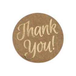 Great Papers! Self-Adhesive Seals Sticker Roll, Gold Foil/Kraft, Thank You, 1-1/2" Diameter, 250 Seals Per Roll
