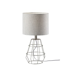 Adesso® Simplee Victor Table Lamp, 19"H, Brushed Steel/Light Gray