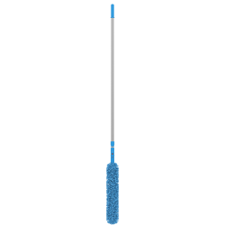Gritt Commercial Flexible Wand Duster With Chenille Sleeve And Telescopic Pole, 120", Blue