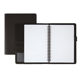 Office Depot® Brand Premium Folio Notebook, Junior, 5 1/2" x 8 1/2", 1 Subject, Narrow Ruled, 120 Pages (60 Sheets), Black