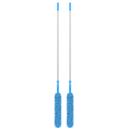 Gritt Commercial Flexible Wand Dusters With Chenille Sleeves And Telescopic Poles, 120", Blue, Pack Of 2 Poles