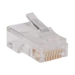 Tripp Lite RJ45 for Solid / Standard Conductor 4-Pair Cat5e Cat5 Cable 100 Pack - Network connector - RJ-45 (M) - CAT 5e - solid, stranded (pack of 100)