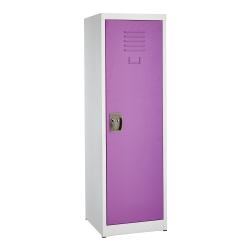 Alpine Kids’ 1-Tier Steel Locker, 48"H x 15"W x 15"D, Purple