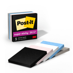 Post-it® Super Sticky Notes, 3 in. x 3 in., Simply Serene Collection, 5 Pads/Pack, 90 Sheets/Pad