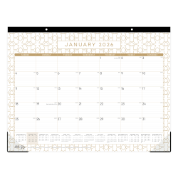 2026 Blue Sky Monthly Desk Pad Planning Calendar, 17" x 22", North, January To December, 155671