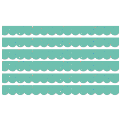 Carson Dellosa Education Scalloped Bulletin Board Borders, We Belong Speckled Teal, 39' Per Pack, Set Of 6 Packs