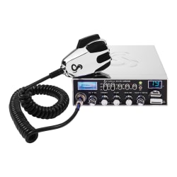 Cobra 40-Channel AM/FM CB Radio With Microphone, 2-1/4"H x 7-1/4"W x 9-1/4"D, Chrome, CCBP29LTCH