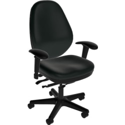 Sitmatic GoodFit Enhanced Synchron High-Back Chair With Adjustable Arms, Black Polyurethane/Black