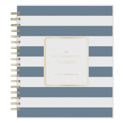 2026 Blue Sky Day Designer Daily/Monthly Planner, 8" x 10", Rugby Stripe Navy, January To December, 155622
