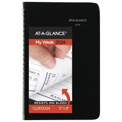 2024 AT-A-GLANCE® DayMinder Weekly Appointment Book Planner, 5" x 8", Black, January To December 2024, G21000