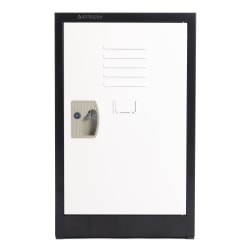 Alpine AdirOffice 1-Tier Steel Locker, 24"H x 15"W x 15"D, Black/White