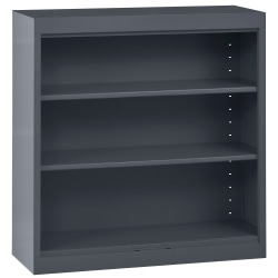 Sandusky 3-Shelf Welded Steel Bookcase, 36"H x 36"W x 12"D, Charcoal