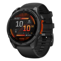 Garmin® fenix® 8 AMOLED Multisport GPS Watch With Silicone Band And 47mm Lens, Slate Gray/Black